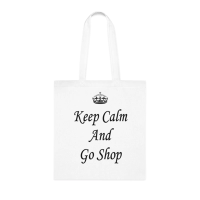Keep Calm And Go Shop Cotton Shopping Tote Bag