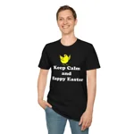 Keep Calm And Happy Easter Chick Cotton T-Shirt