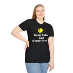 Keep Calm And Happy Easter Chick Cotton T-Shirt