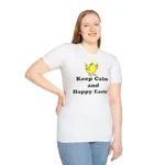 Keep Calm And Happy Easter Chick Cotton T-Shirt