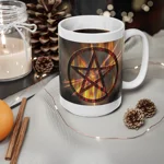 Magic Burning Pentagram Witches Pentacle Coffee Mug