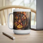 Magic Burning Pentagram Witches Pentacle Coffee Mug