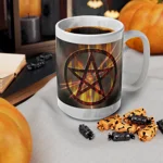 Magic Burning Pentagram Witches Pentacle Coffee Mug