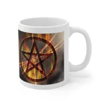 Magic Burning Pentagram Witches Pentacle Coffee Mug