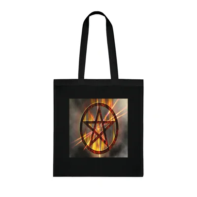 Magic Burning Pentagram Witches Pentacle Cotton Shopping Tote Bag