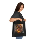Magic Burning Pentagram Witches Pentacle Cotton Shopping Tote Bag