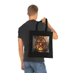 Magic Burning Pentagram Witches Pentacle Cotton Shopping Tote Bag