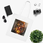 Magic Burning Pentagram Witches Pentacle Cotton Shopping Tote Bag
