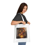 Magic Burning Pentagram Witches Pentacle Cotton Shopping Tote Bag