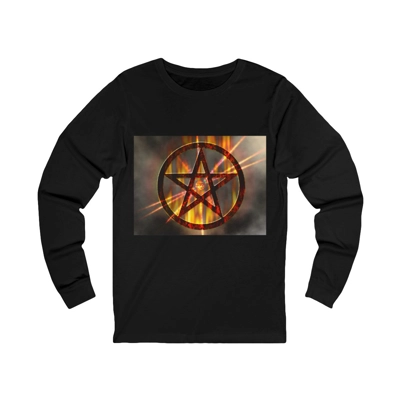 Magic Burning Pentagram Witches Pentacle Long Sleeve T-Shirt