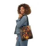 Magic Burning Pentagram Witches Pentacle Shoulder Tote Bag