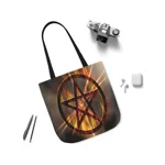 Magic Burning Pentagram Witches Pentacle Shoulder Tote Bag