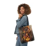 Magic Burning Pentagram Witches Pentacle Shoulder Tote Bag