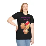 World's Best Mum Teddy And A Basket Of Hearts Cotton T-Shirt
