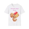 World's Best Mum Teddy And A Basket Of Hearts Cotton T-Shirt