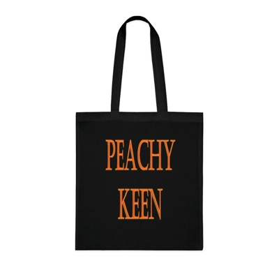 Peachy Keen Cotton Shopping Tote Bag