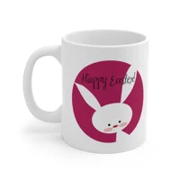 Pink Happy Easter Bunny Coffee Mug