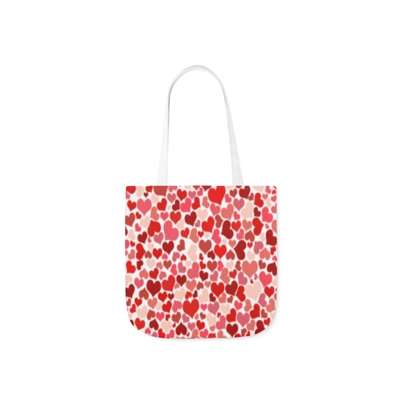 Pink Love Hearts Pattern Shoulder Tote Bag