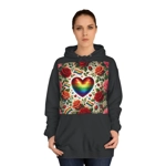 Pride Rainbow Glitter Heart And Roses Hoodie