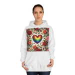 Pride Rainbow Glitter Heart And Roses Hoodie