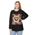 Pride Rainbow Glitter Heart And Roses Long Sleeve T-Shirt