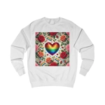 Pride Rainbow Glitter Heart And Roses Sweatshirt