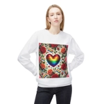Pride Rainbow Glitter Heart And Roses Sweatshirt