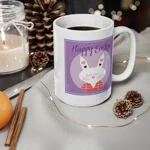 Purple Happy Easter Bunny Coffee Mug