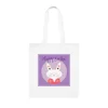 Purple Happy Easter Bunny Cotton Shopping Tote Bag