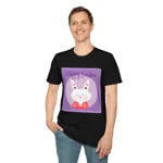 Purple Happy Easter Bunny Cotton T-Shirt
