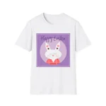 Purple Happy Easter Bunny Cotton T-Shirt