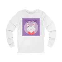 Purple Happy Easter Bunny Long Sleeve T-Shirt