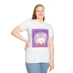 Purple Happy Easter Bunny Cotton T-Shirt