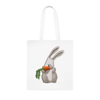 Rabbit Eating A Carrot Cotton Shopping Tote Bag