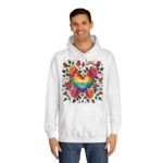 Rainbow Floral Heart And Roses Flower Pattern Hoodie