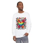 Rainbow Floral Heart And Roses Flower Pattern Long Sleeve T-Shirt Rainbow Floral Heart And Roses Flower Pattern Long Sleeve T-Shirt