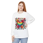 Rainbow Floral Heart And Roses Flower Pattern Long Sleeve T-Shirt Rainbow Floral Heart And Roses Flower Pattern Long Sleeve T-Shirt