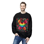 Rainbow Floral Heart And Roses Flower Pattern Sweatshirt
