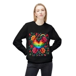 Rainbow Floral Heart And Roses Flower Pattern Sweatshirt