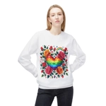 Rainbow Floral Heart And Roses Flower Pattern Sweatshirt