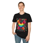 Rainbow Floral Heart And Roses Flower Pattern T-Shirt Rainbow Floral Heart And Roses Flower Pattern T-Shirt