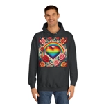Rainbow Heart Of Hope And Colourful Roses Hoodie