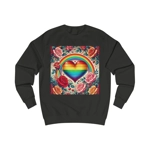 Rainbow Heart Of Hope And Colourful Roses Sweatshirt
