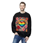 Rainbow Heart Of Hope And Colourful Roses Sweatshirt