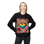 Rainbow Heart Of Hope And Colourful Roses Sweatshirt