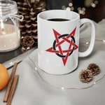 Red And Black Inverted Pentagram Coffee Mug