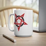 Red And Black Inverted Pentagram Coffee Mug