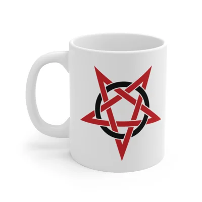 Red And Black Inverted Pentagram Coffee Mug
