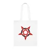 Red And Black Inverted Pentagram Cotton Shopping Tote Bag