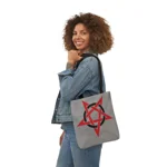 Red And Black Inverted Pentagram Shoulder Tote Bag